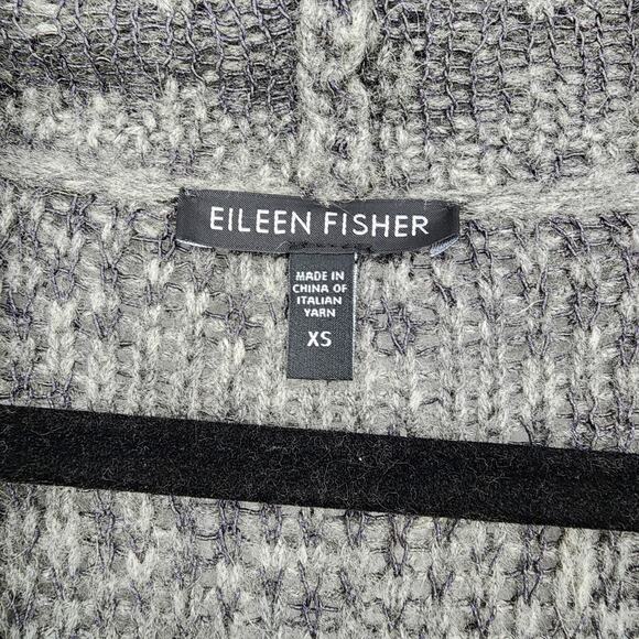 Eileen Fisher System Drape Front Open Long Shawl Collar Sweater Size XS - Picture 2 of 5